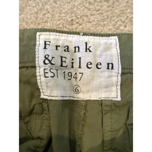 Frank & Eileen Wicklow The Italian Chino in Sage Green Raw Hem size 6 - Picture 4 of 6